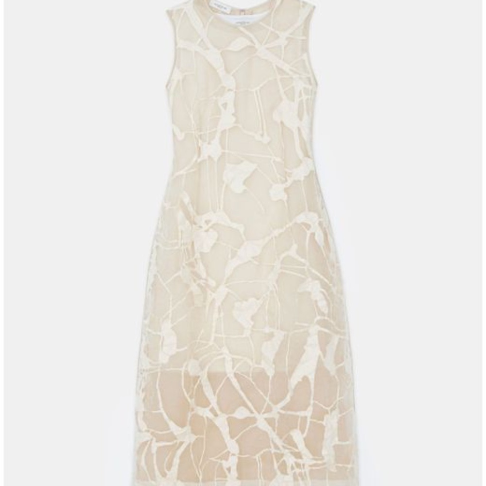 Lafayette 148 New York Ink Splatter Jacquard Overlay Tulip dress size 16